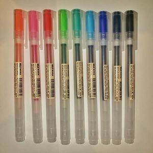 MUJI 0.38 CAP GEL PENS SET - 9 COLORS BRAND NEW